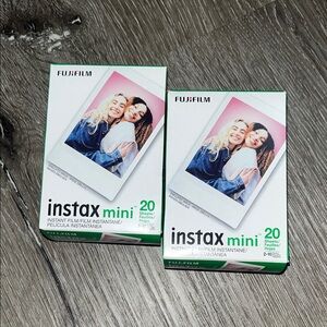 Fujifilm Instax Mini Instant Film Pack - Green Accent, White Border